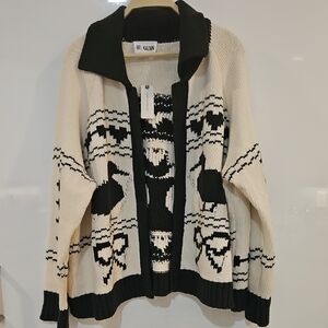 Anthropologie Bel Kazan Knitted Duck Icon Cardigan
